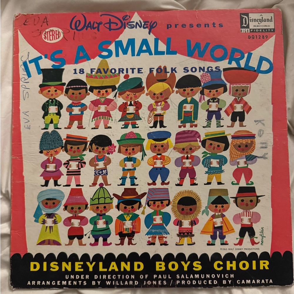 Disney Colorful Illustrated 'It's A Small World' Album Cover